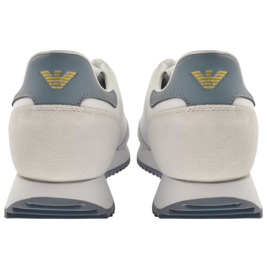 Mens white armani trainers shop